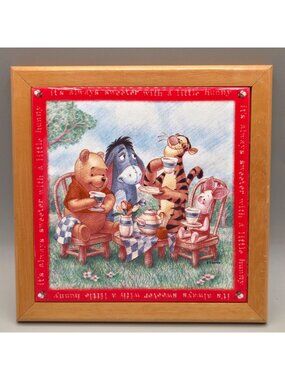 Disney Winnie The Pooh Framed Tile Tea Party Always Sweeter With A Little Hunny